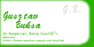 gusztav buksa business card